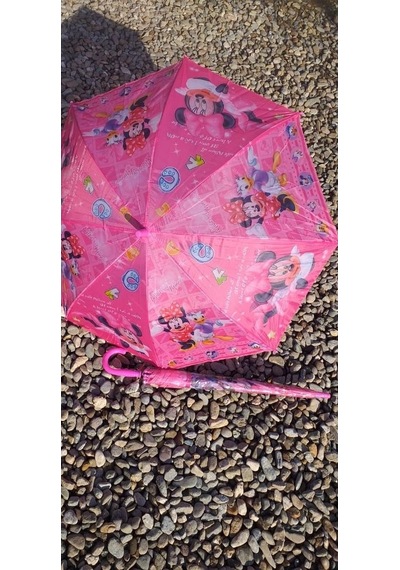 Dzc Kuzenler Avm Pembe Kız Çocuk Şemsiye Mickey Mouse Disney