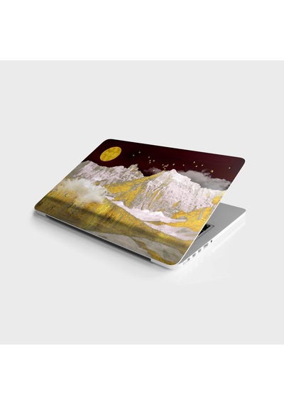 Laptop Sticker Bilgisayar Notebook Pc Kaplama Etiketi 3d Altın Dağlar