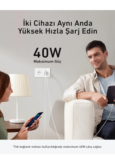 Anker 521 Nano Pro 40w Usb-c Şarj Cihazı - Beyaz - A2038