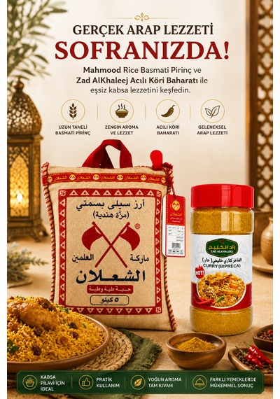 Basmati Pirinç 5 Kg + Zad Alkhaleej Acılı Köri Baharatı Avantaj Paketi