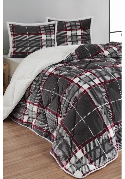 Merinos Comforter Yorgan Set 220x240 Anna Gri Renkli Diğer