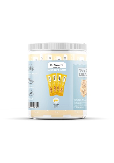 Dr. Sacchi Creamy Snack Tavuklu ve Ciğerli Krema Kedi Ödülü 30'lu