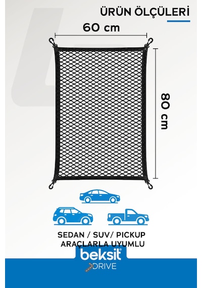 Drıve Bagaj Sabitleme Filesi Toyota C-hr Uyumlu 60x80cm