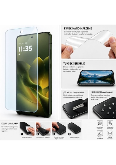 Motorola Edge 70 Ekran Koruyucu 9h Nano Parlak 6.67 İnç