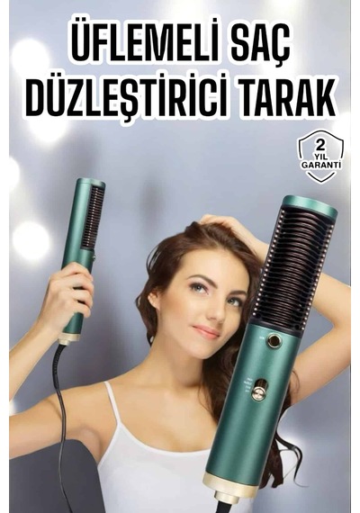 Fön Tarak Saç Düzleştirici Üflemeli Fön Makinesi Sıkı Dişli Taşınabilir