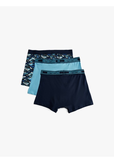 Koton 3'lü Boxer Seti Soyut Baskılı Çok Renkli Pamuklu Lacivert 5wlm90022mk Lacivert