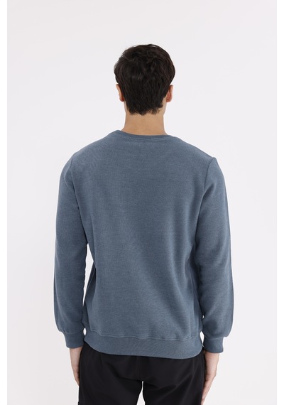 Rowinger Selanik Kumaş Yapılı Esnek Manşetli Konforlu Rahat Kesim Sweatshirt PETROL