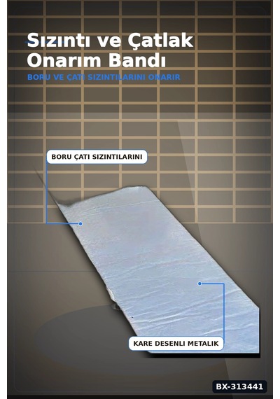 Kare Desenli Gümüş Metalik 10cmx5m Yapışkan Bant 5li Paket Çatı Duvar Boru Onarım Bx-313441 6997 Kare Desenli Gümüş Metalik 10cmx5m Yapışkan Bant 5li Paket Çatı Duvar Boru Onarım Bx-313441 6997