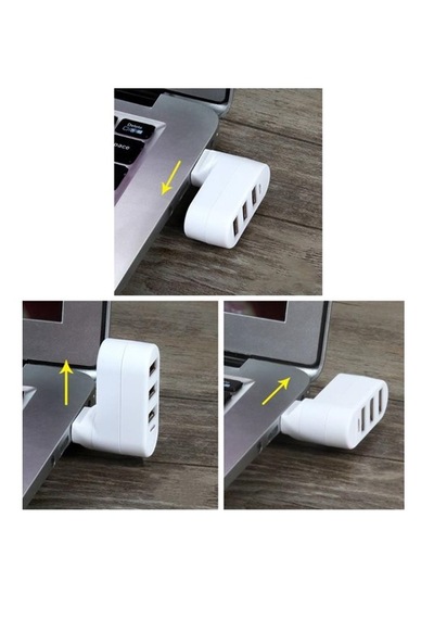 4 Port Usb 2.0 Hub Çoklayıcı Çoğaltıcı 180 Derece Dönen Beyaz