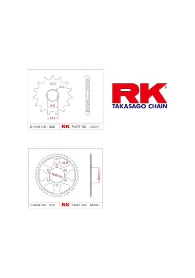 Rk Kawasaki Zx 10 R 17/39t Ön Arka Dişli Set 525 04-05