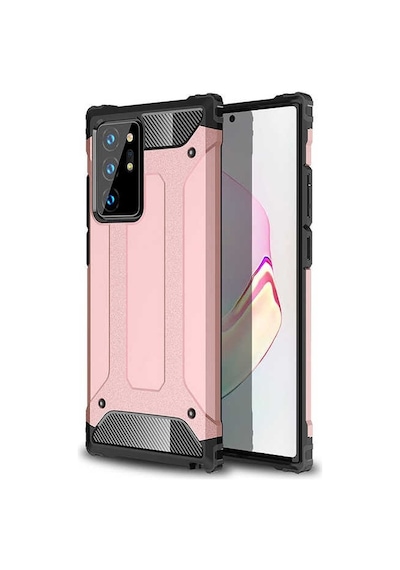 Kilifone - Samsung Uyumlu Galaxy Note 20 Ultra - Kılıf Çift Katman Zırh Tank Crash Military Kapak - Rose Gold