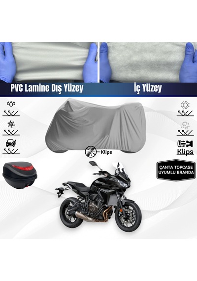 Yamaha Tracer 700 Motosiklet Brandası Çanta Topcase Uyumlu Motor Brandası