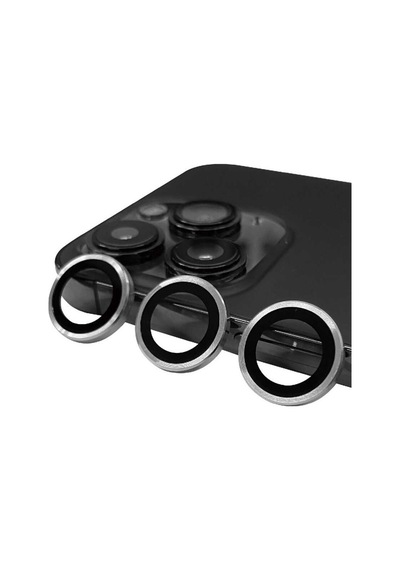 iPhone Uyumlu 14 Pro Max Raze Metal Kamera Lens - Gümüş