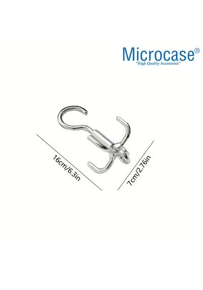 Microcase Çok Amaçlı Döner Başlıklı Metal Elbise Kravat Eşarp Askılığı 3 Adet Al5448 Gümüş
