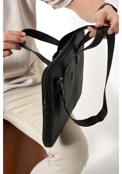 Westpolo Vegan Deri Unisex Laptop, Evrak Çantası - 6078 Siyah