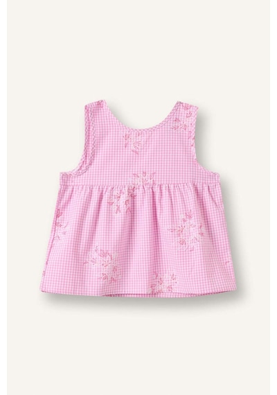 Defacto Çiçek Desenli Poplin Kısa Kollu Pembe Gömlek Kız Bebek H9296a526hspn171 Pembe-pn171