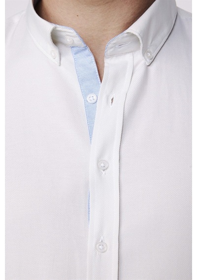 Tudors Slim Fit Pamuklu Kolay Ütü Düz Erkek Taş Rengi Gömlek-27722-taş Taş