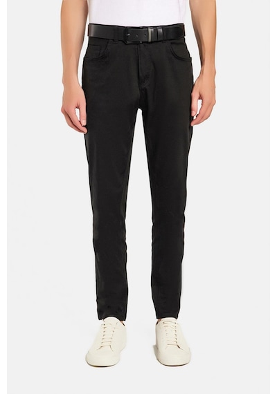 Tudors Erkek Regular Fit Rahat Kesim Mevsimlik Kanvas Siyah Pantolon-34476 Siyah