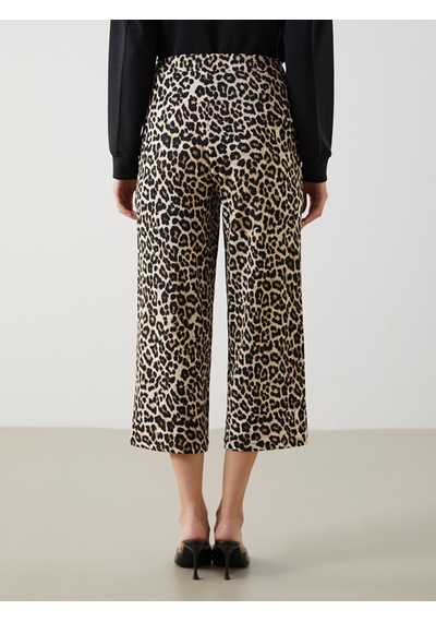 Lcwaıkıkı Classic Kahverengi Standart Fit Leopar Desenli Kadın Pantolon