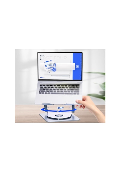 Metal Laptop Standı 360 Derece Dönebilir Rgb Çift Fanlı Premium Serisi Notebook Tutucu Alüminyum Macbook Yükseltici 11-17 İnç