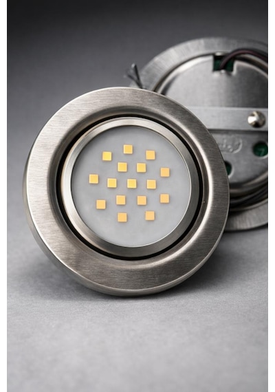 3 Watt Gömme Led Spot 220v Gün Işığı Dolap İçi & Mutfak Altı Aydınlatma Gümüş