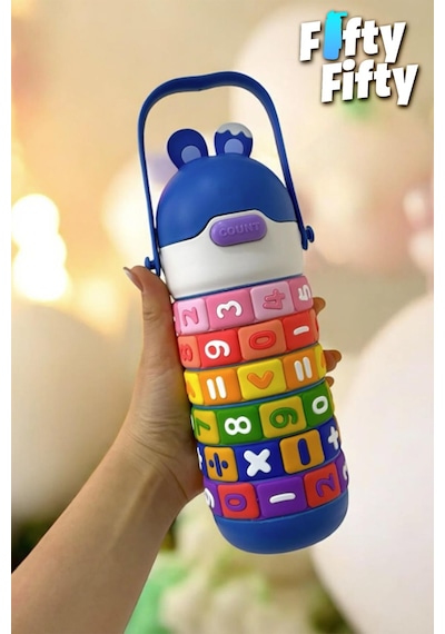 Vagonlife 430 Ml Pipetli Çelik Termos Askılı Matematiği Sevdiren Su Matarası -ffvgn30031-430ml Mavi