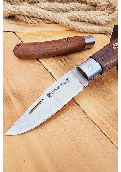 Ceviz Sap Çakı Kamp Çakısı Outdoor Piknik Çakısı Bıçağı Çk117 Kahverengi