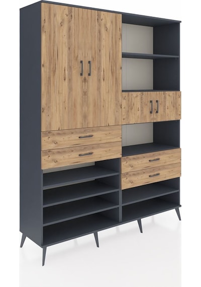 Hyperion Gardrop 11 Raflı 4 Çekmeceli 4 Kapaklı 176x44x221 Antrasit-çam Çam Hyperion Gardrop 11 Raflı 4 Çekmeceli 4 Kapaklı 176x44x221 Antrasit-çam Çam