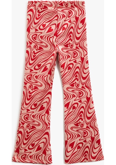 Koton İspanyol Paça Tayt Pantolon Yırtmaç Detaylı Beli Lastikli Kalpli Jakarlı Pembe Desenli 3skg40117ak 3SKG40117AK2D7 Pembe Desenli Koton İspanyol Paça Tayt Pantolon Yırtmaç Detaylı Beli Lastikli Kalpli Jakarlı Pembe Desenli 3skg40117ak 3SKG40117AK2D7 Pembe Desenli
