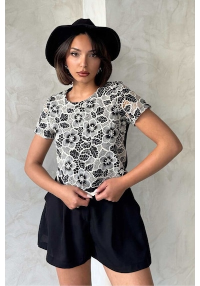 Verymoda Dantel Bluz D2768 Siyah