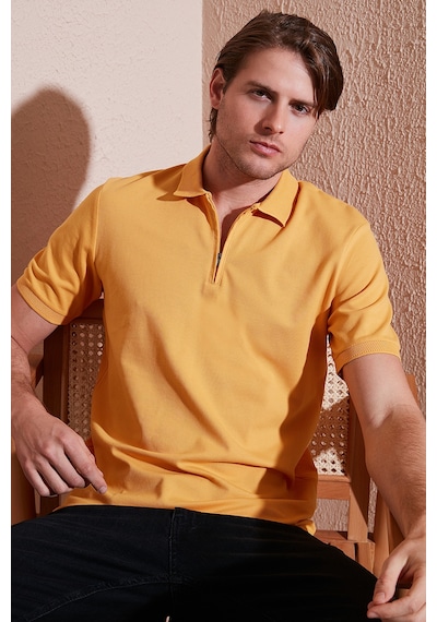 Buratti Pamuklu Regular Fit Yarım Fermuarlı Erkek Polo Yaka T Shirt 5901029 Hardal Buratti Pamuklu Regular Fit Yarım Fermuarlı Erkek Polo Yaka T Shirt 5901029 Hardal
