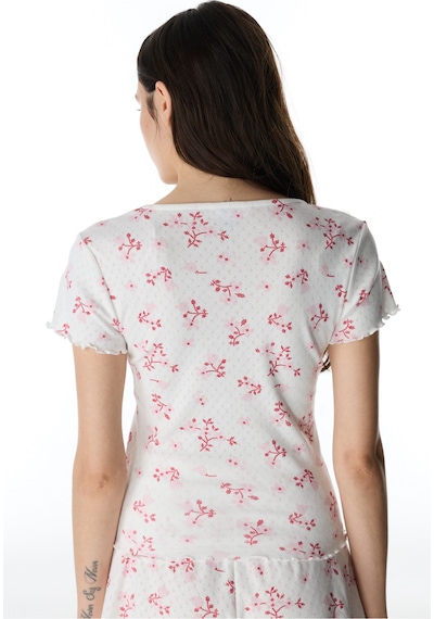 Penti Pembe Blossom Pamuklu Pointel Tişört Pijama Üstü