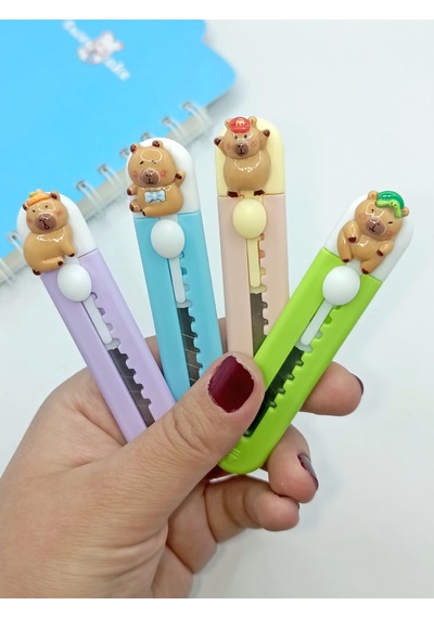 Mini Şekilli Falçata Maket Bıçağı - Capybara Mor