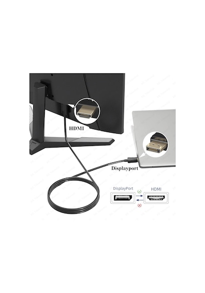 Yüksek Kalite Displayport to HDMI Dönüştürücü Kablo - 3 Metre