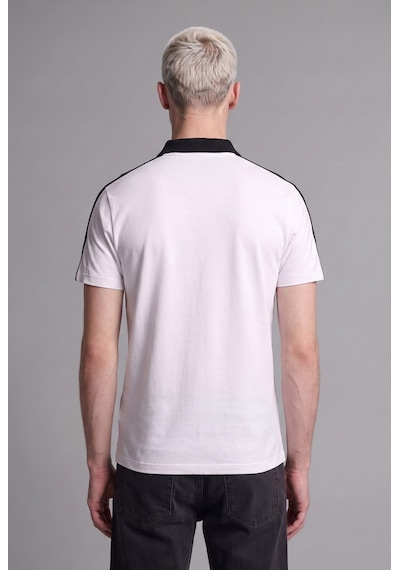 Defacto Loose Fit Polo Yaka Şerit Detaylı Kısa Kollu Tişört H4427ax26auwt34 Beyaz-wt34