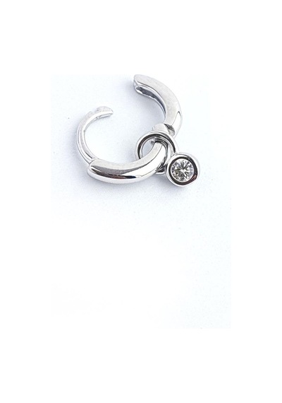 Zirkon Taş Detaylı 925ayar Gümüş Tragus Kıkırdak Helix Halka Piercing
