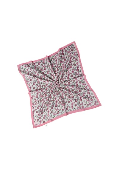 Mim Eşarp Prime Pamuk Çiçek Desenli Eşarp 90x90 Cm Pembe