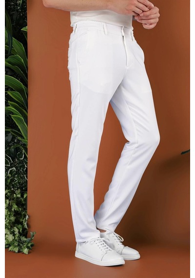 Efor P 1116 Slim Fit Beyaz Spor Pantolon Beyaz