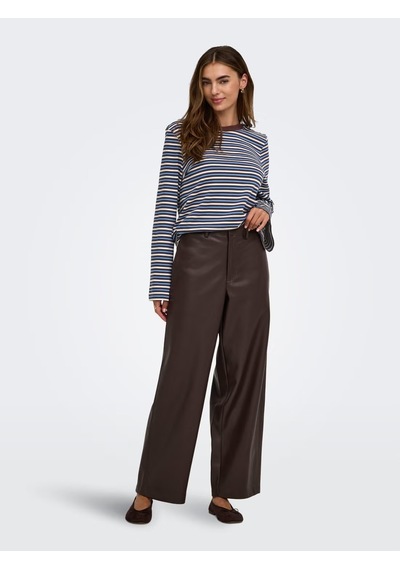 Only Onlneli Mw Faux Lea Barrel Kadın Pantolon 15376856 Kahve