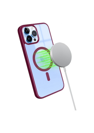 Apple  Uyumlu  iPhone 13 Pro Max Magsafe Özellikli Renkli Clear Case Kapak