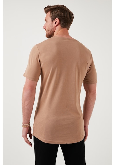 Buratti % 100 Pamuk Regular Fit Bisiklet Yaka T Shirt Erkek T Shirt 5902511 Toprak