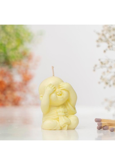 Görmedim Buddha Temalı Soya Wax Mum Sarı
