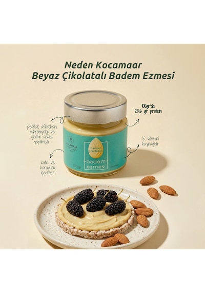 Badem Ezmesi Beyaz Çikolatalı & Vanilyalı 220 gr