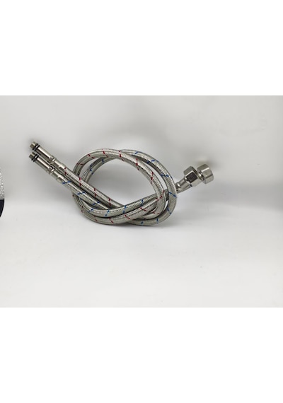 Flex Hortum 3/8" Erkek 1/2" Dişi 60cm 3/8-1/2 M/f Paslanmaz Çelik Örgülü 2 Adet Sıcak Soğuk Renkli