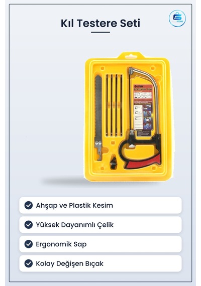 Kıl Testere Ve Ahşap Kesim Bıçağı Seti Metal Plastik Hobi Onarım