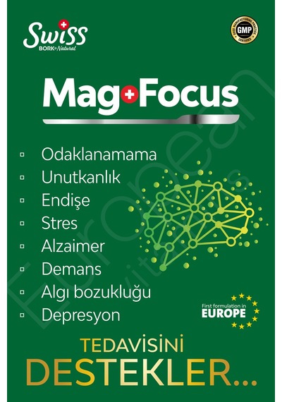 Swiss Bork Mag Focus 90 Kapsül Magnezyum L-treonato, Citicoline, Pqq, P5p Destekli Formül