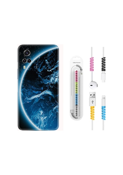 Vivo Y53S Kılıf Rasta Boyun Askılı Blue Planet 1610