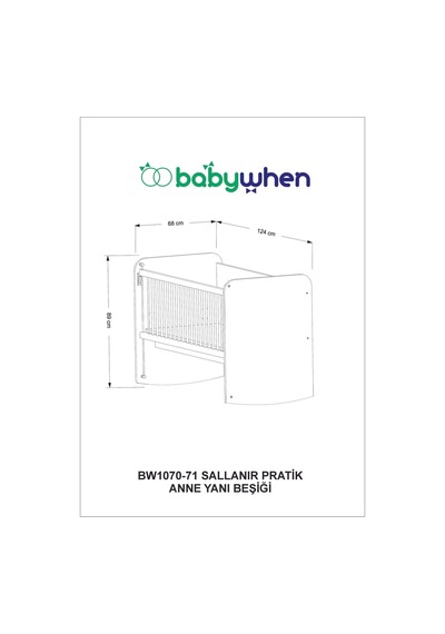 Babywhen Ahşap Başucu Beşiği 60 x 120 CM 97b89107123n1 Açık Kahverengi