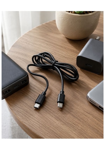 Type C To Mikro Micro Usb Şarj Ve Data Ara Kablosu 1 Metre