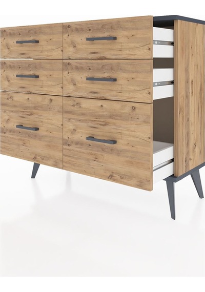 Arges Şifonyer 6 Çekmeceli 88x30x80 Çam-antrasit/çam Antrasit/çam Arges Şifonyer 6 Çekmeceli 88x30x80 Çam-antrasit/çam Antrasit/çam